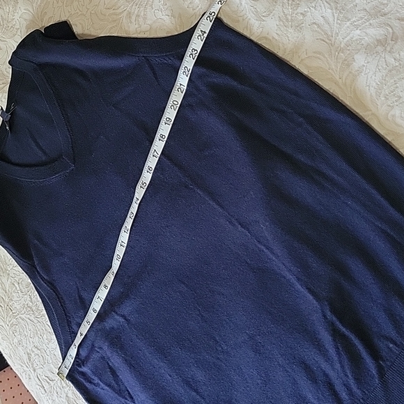 Hart Schaffner Marx Fine Merino Wool Sweater Vest Tall Man Navy Blue XLT 2XT NWT - Picture 8 of 15